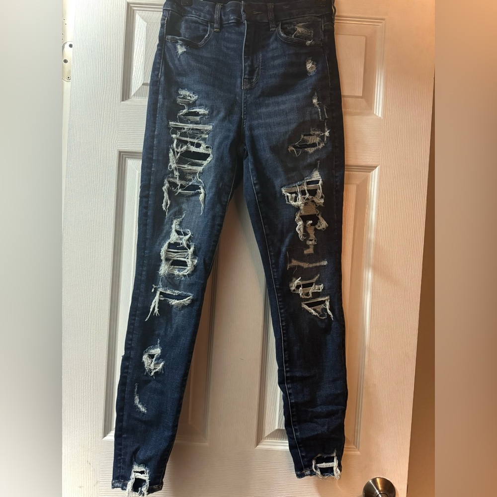 American Eagle Curvy High Rise Distressed Jegging Jeans
